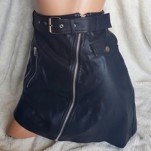 Faux leather mini skirt